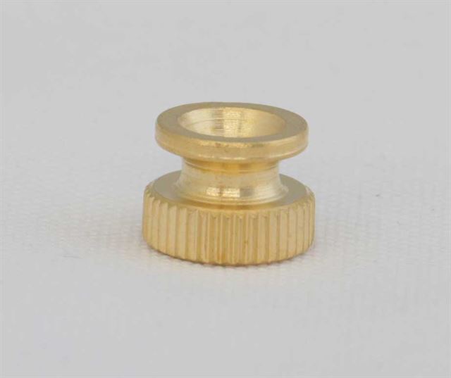 Nut SS Thumb 6-32 knurled flg shank au plated