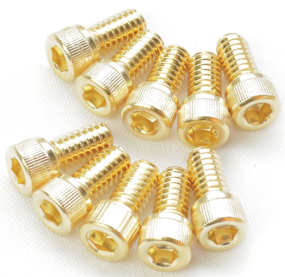 Socket Head Cap Screw 1/4-20x0.500, Gold Plated