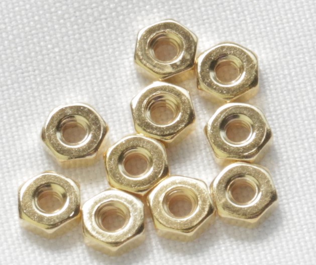 Hex Nut #4-40 , Gold Plated