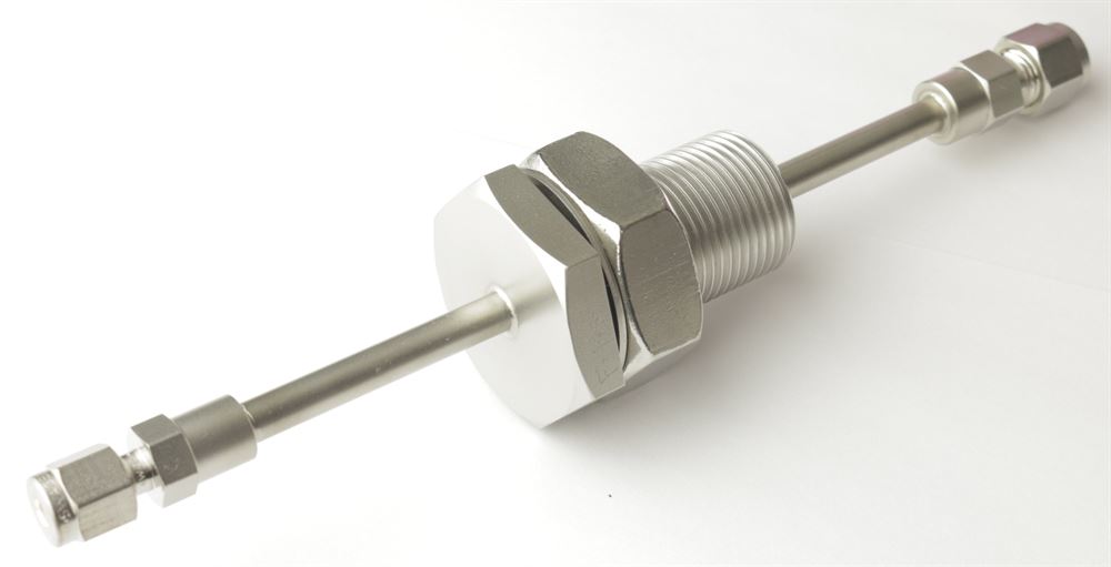 Gas Feedthrough 1", 1/8" Single Gas - 1/4" Compression