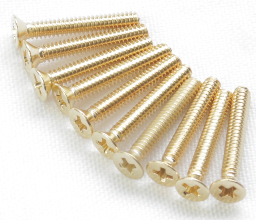 Flat Head Screw #4-40 x 3/4, Gold Plated